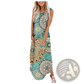 Tropical Print Sleeveless Irregular Hem Maxi Dress