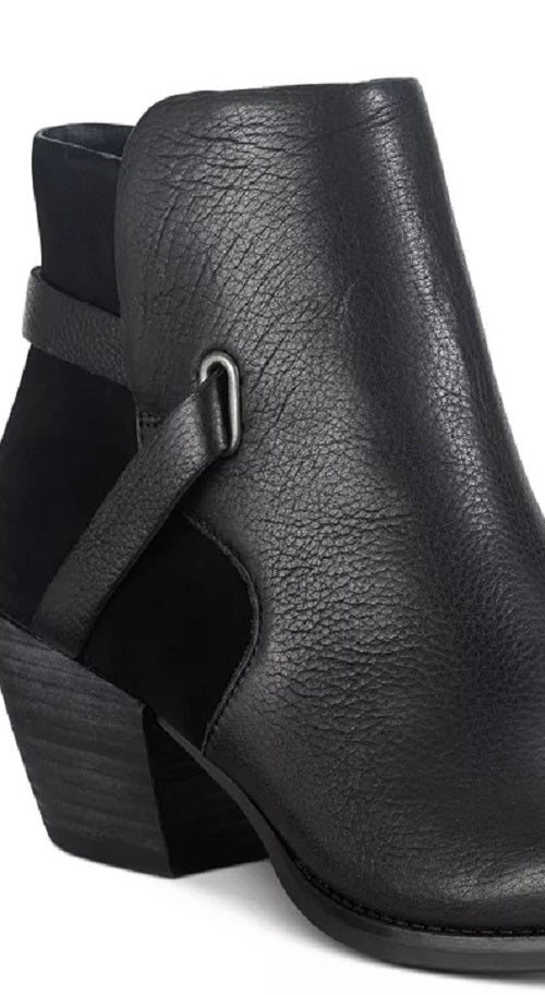 American Rag Women's Ashlyn Leather Leather Booties Shoes Black Size 6 M