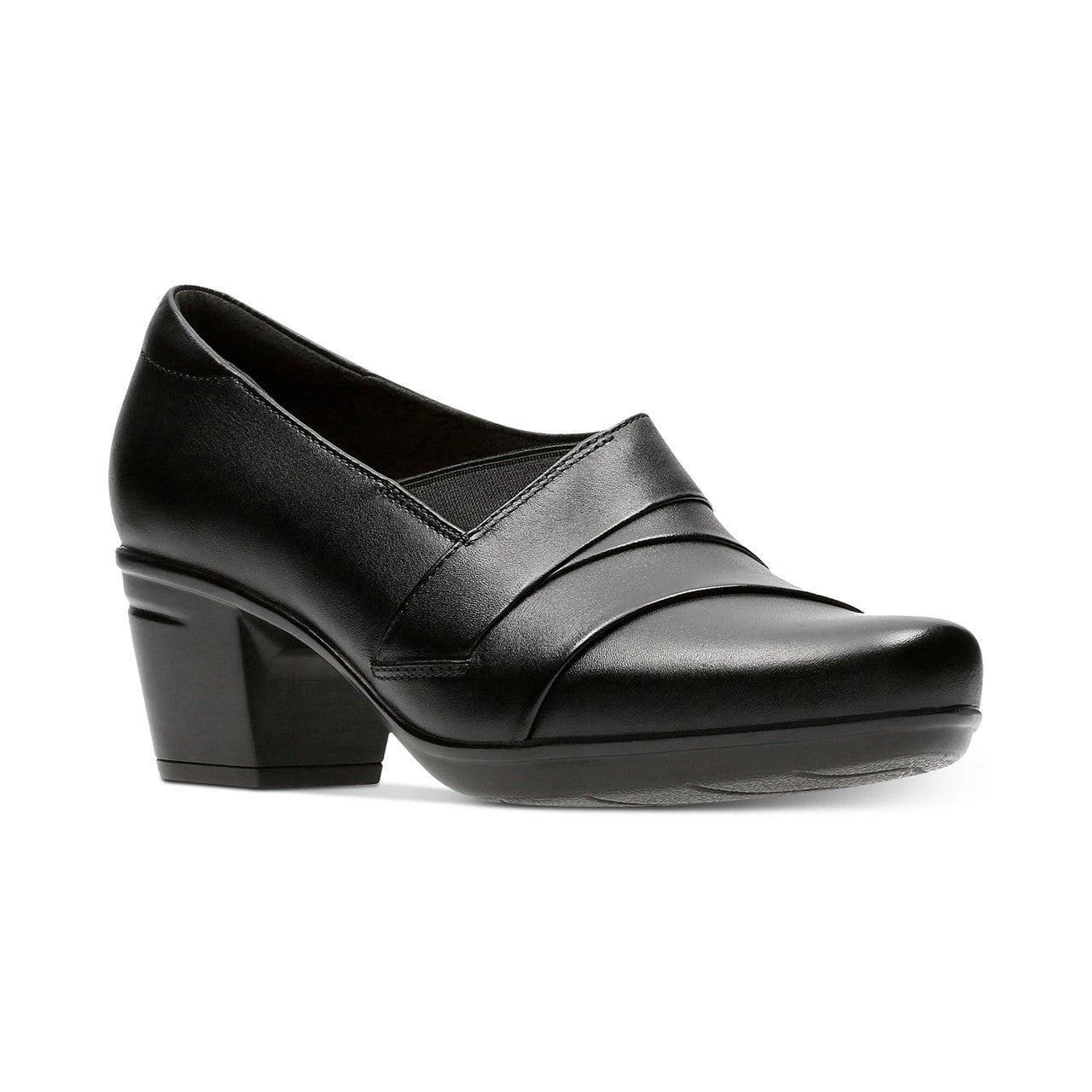 Clarks Collection Women's Emslie Warbler Leather Shooties Shoes Black Size 6.5 M