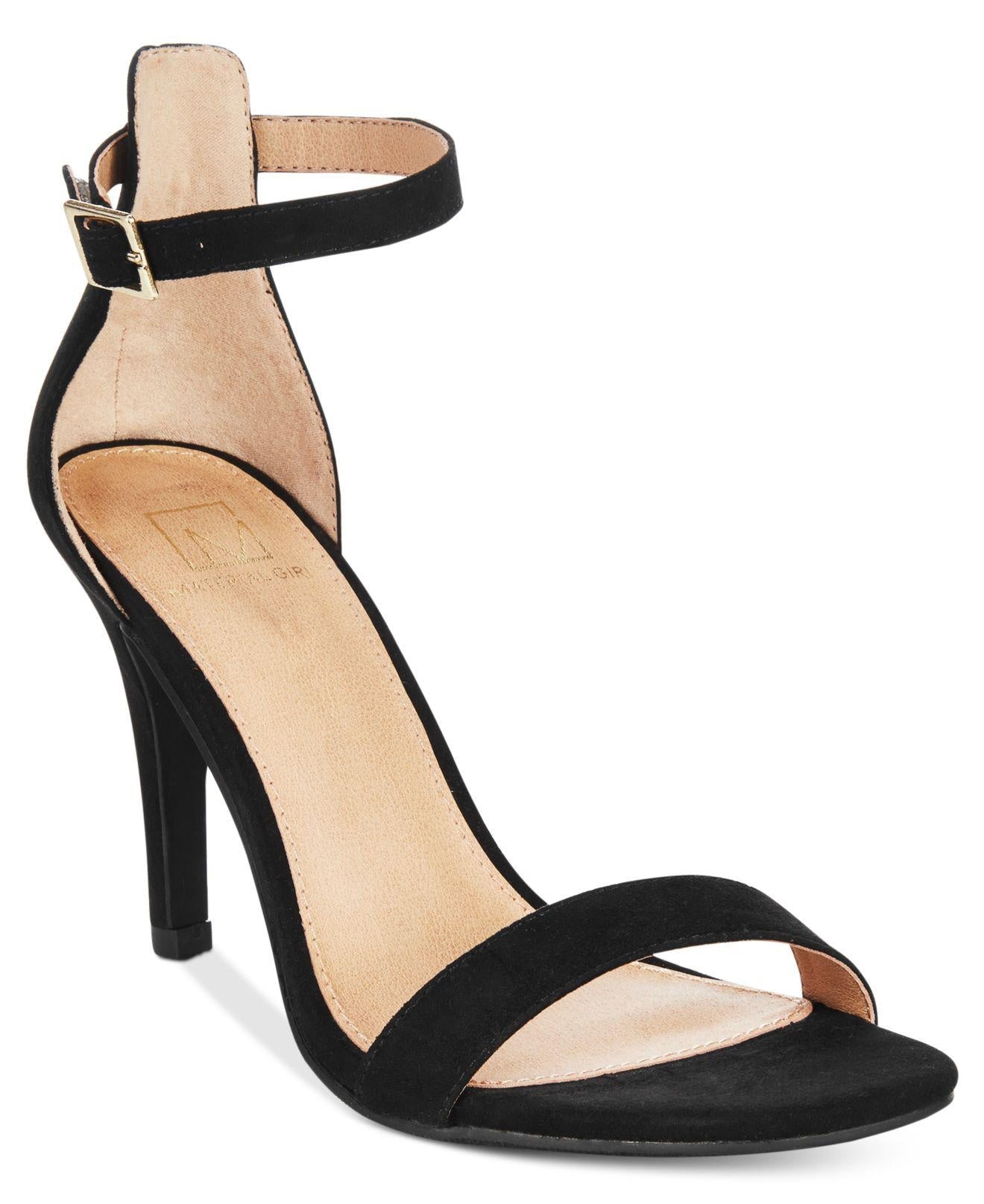 Material Girl Women's Blaire Two-Piece Dress Sandals Black Size 10 M