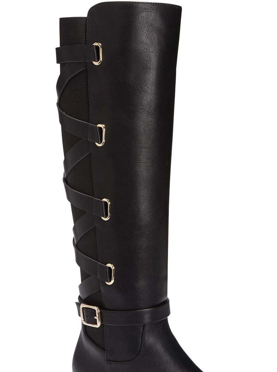 Thalia Sodi Women's Veronika Wide Calf Riding Boots Black Size 7 M