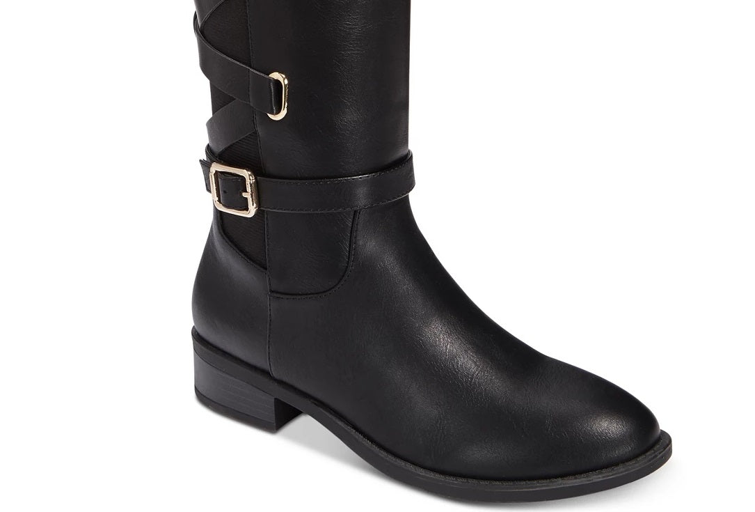 Thalia Sodi Women's Veronika Wide Calf Riding Boots Black Size 7 M