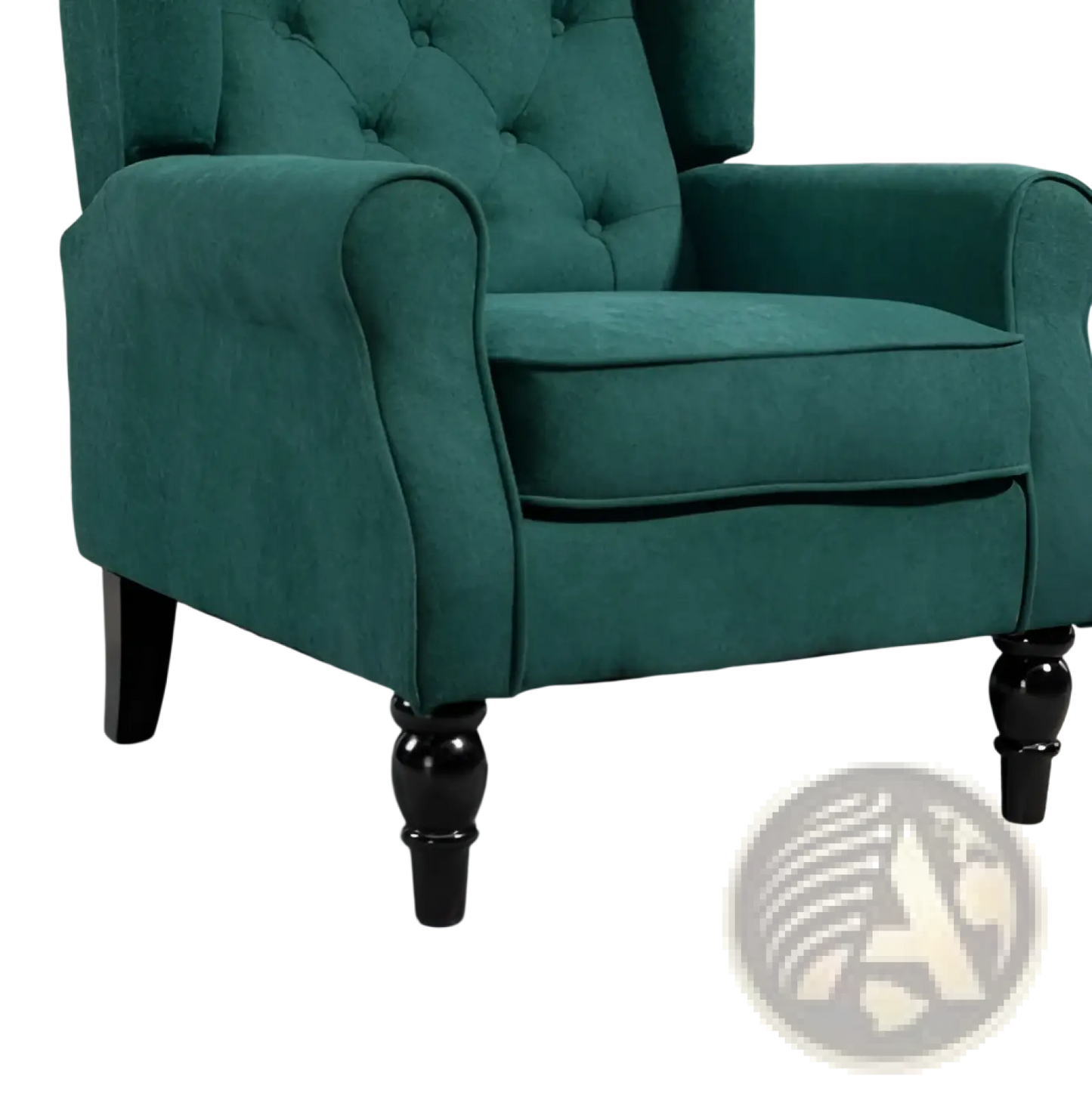 Tufted Velvet Accent Chair with Wood Legs