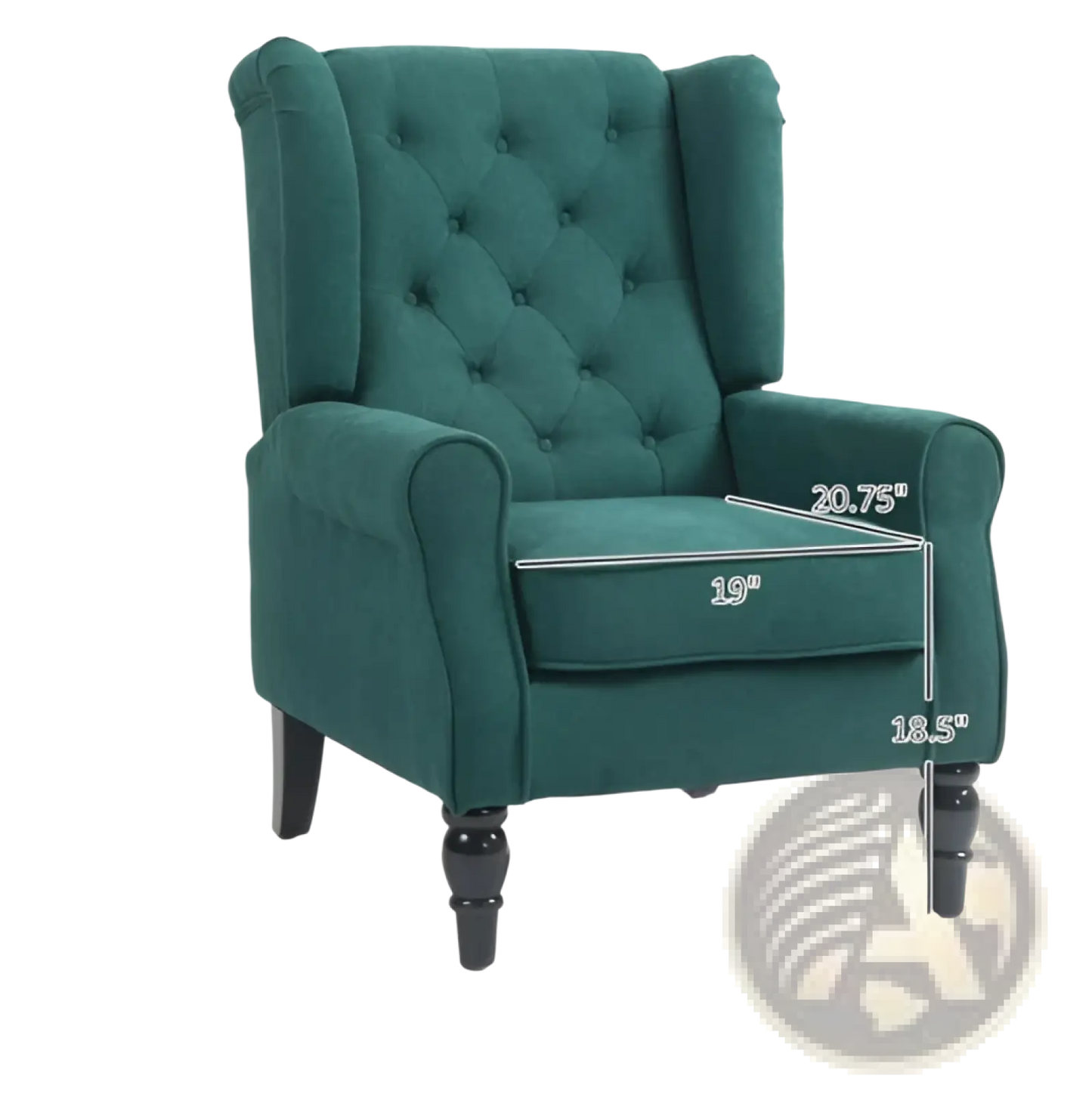 Tufted Velvet Accent Chair with Wood Legs