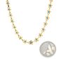 Turquoise Daisy Gold Chain Necklace and Bracelet Set