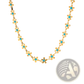 Turquoise Daisy Gold Chain Necklace and Bracelet Set