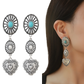 Turquoise Heart and Sunburst Silver Jewelry Set