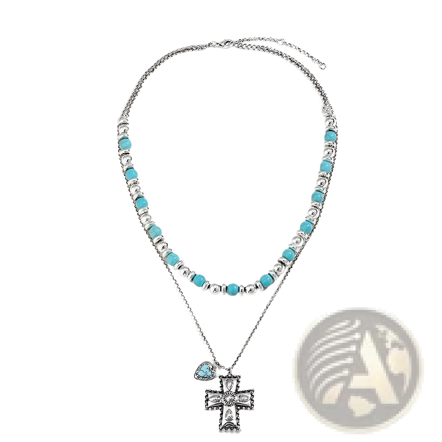 Turquoise Heart and Sunburst Silver Jewelry Set