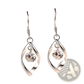 Twisted Teardrop Silver Earrings with Faceted Crystal Crystal