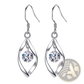 Twisted Teardrop Silver Earrings with Faceted Crystal Crystal