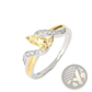 Two Tone 18k Gold Praying Hands Cubic Zirconia Ring