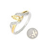 Two Tone 18k Gold Praying Hands Cubic Zirconia Ring