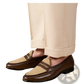 Two Tone British Style Suede Loafers with Block Heel