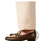 Two Tone British Style Suede Loafers with Block Heel