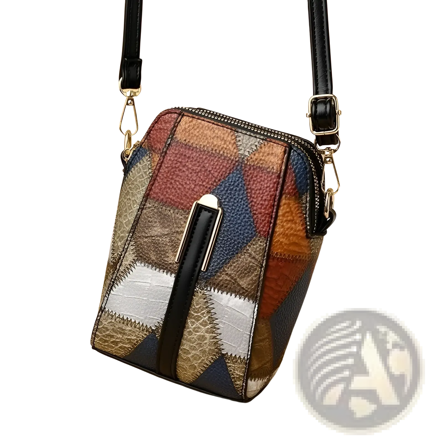 Two Tone Soft Leather Contrast Stitch Shoulder Bag