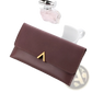 Two-tone Suede and Leather Clutch Wallet with Gold Clasp