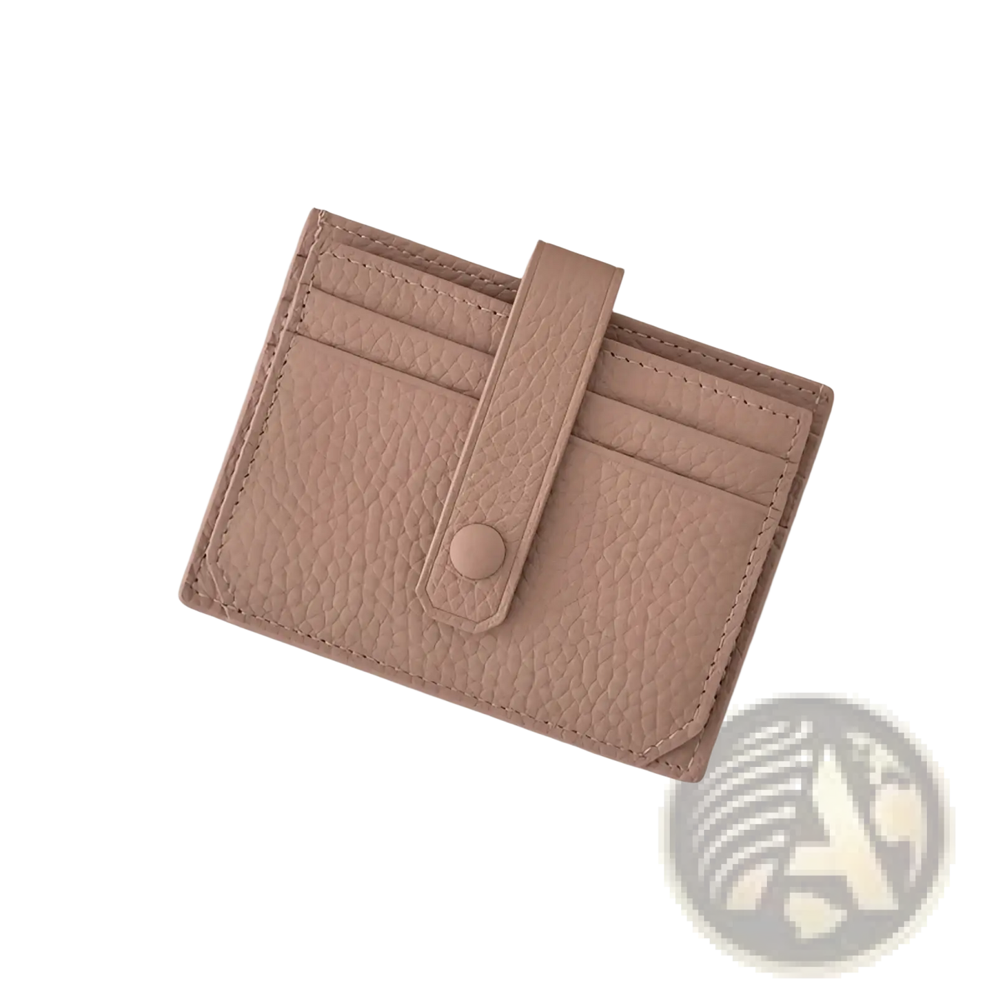 Ultra Thin Minimalist Textured Leather Card Holder with Strap