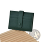 Ultra Thin Minimalist Textured Leather Card Holder with Strap
