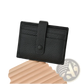 Ultra Thin Minimalist Textured Leather Card Holder with Strap