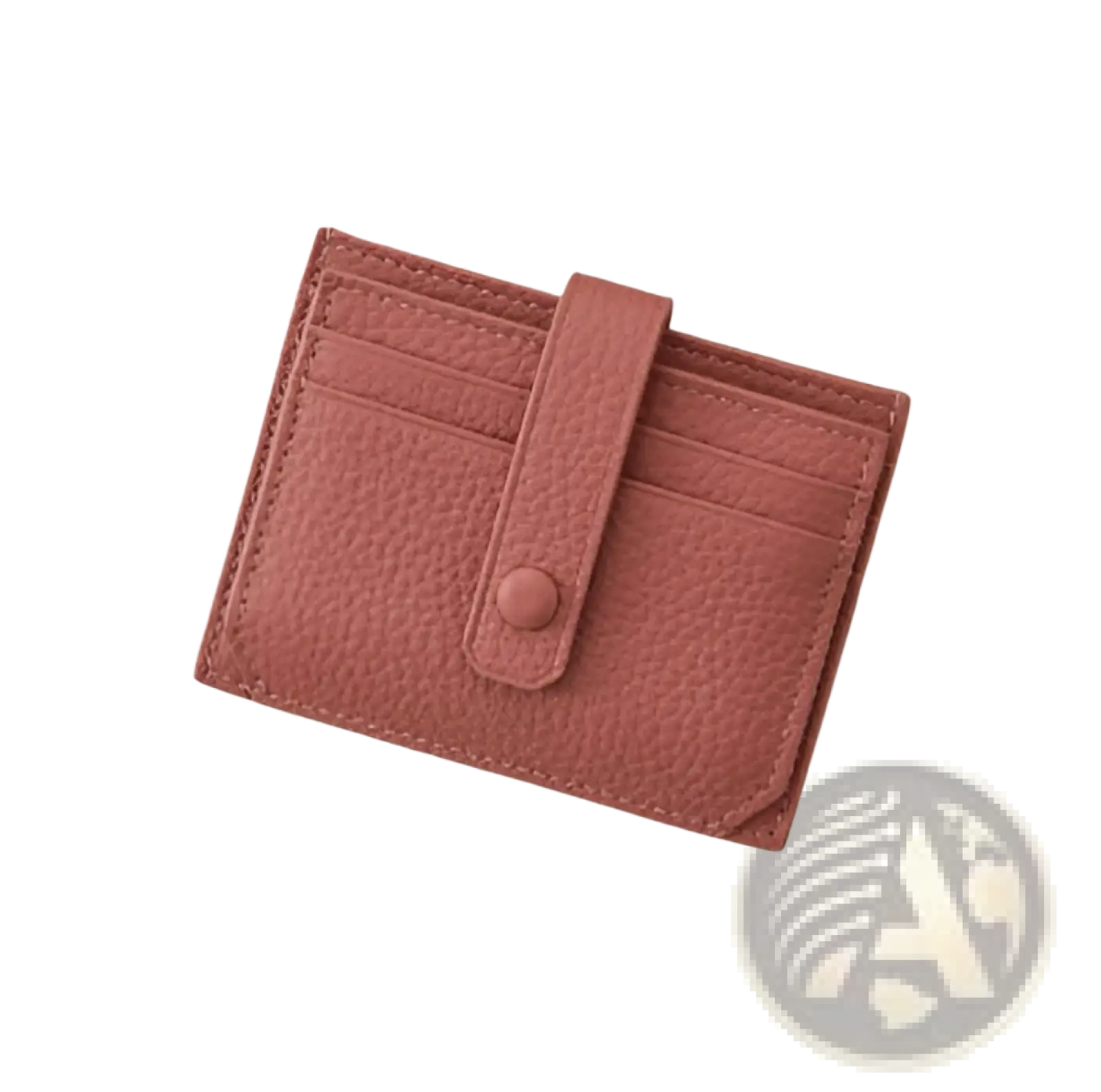 Ultra Thin Minimalist Textured Leather Card Holder with Strap