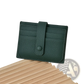 Ultra Thin Minimalist Textured Leather Card Holder with Strap