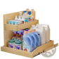 Under Sink Organizer 2 Tier Wood Pull out Drawer 19.5w
