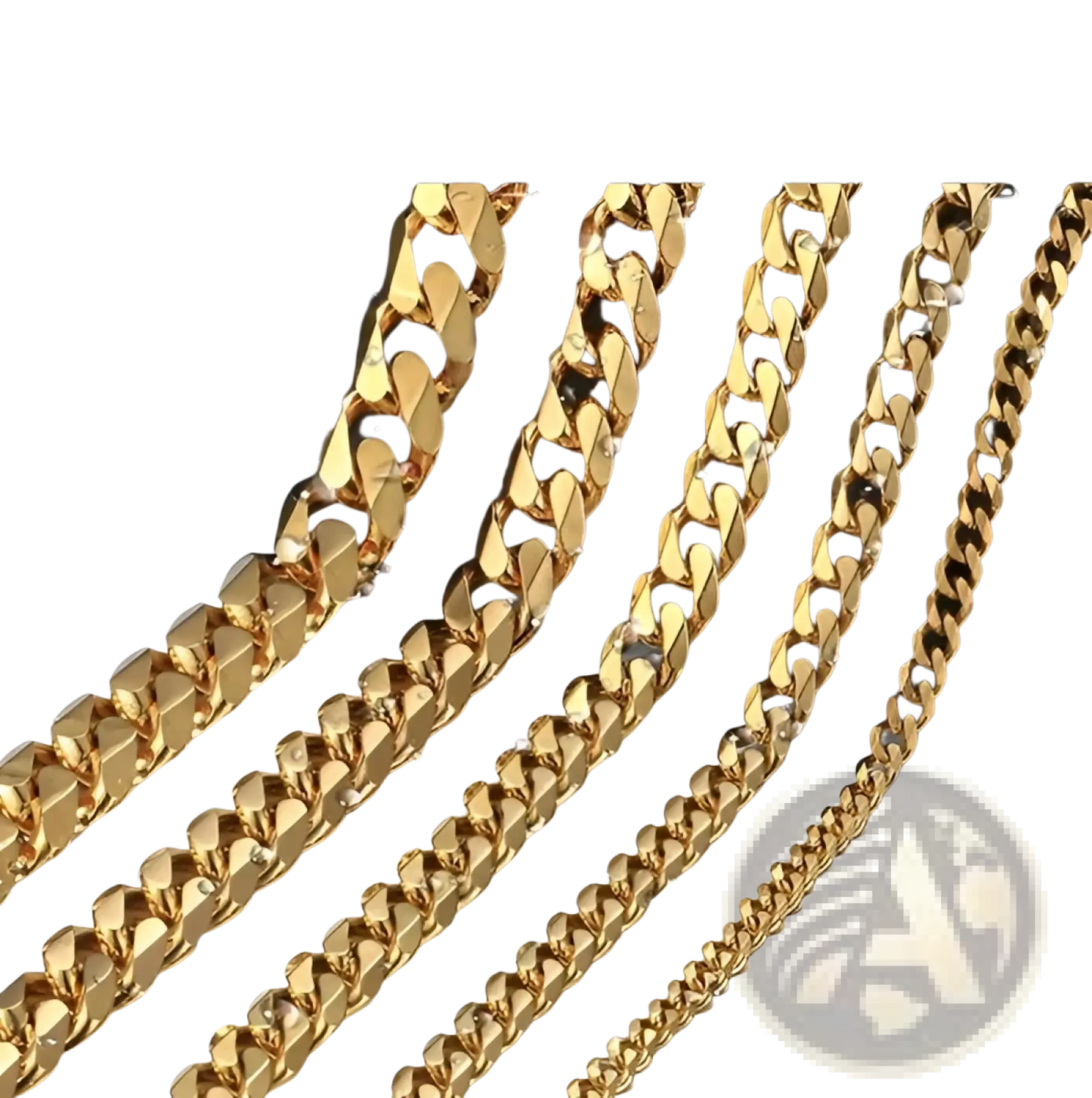 Unisex 18k Gold Plated Stainless Steel Cuban Link Necklace