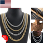 Unisex 18k Gold Plated Stainless Steel Cuban Link Necklace