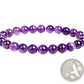 Unisex 8mm Polished Agate and Amethyst Stretch Bracelet