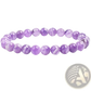 Unisex 8mm Polished Agate and Amethyst Stretch Bracelet