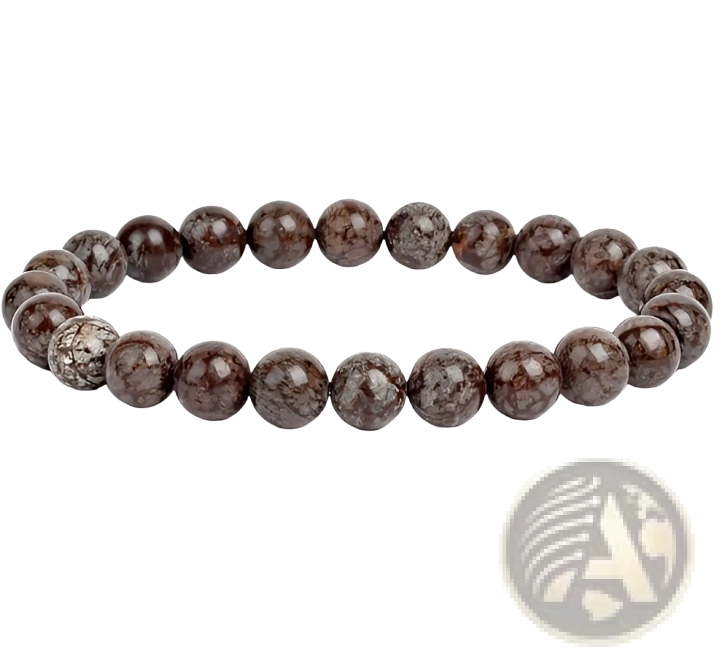 Unisex 8mm Polished Agate and Amethyst Stretch Bracelet