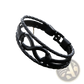 Unisex Braided Leather Infinity and Nautical Charm Bracelet