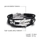 Unisex Braided Leather Infinity and Nautical Charm Bracelet
