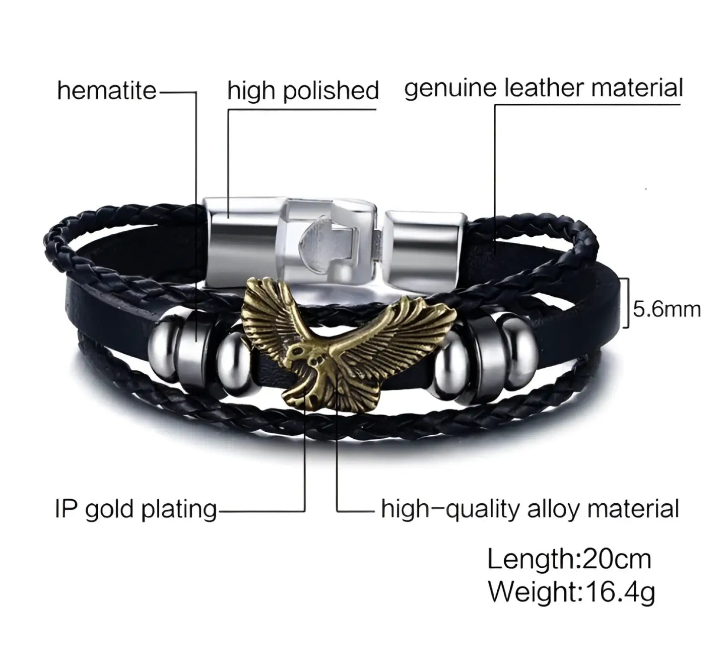 Unisex Braided Leather Infinity and Nautical Charm Bracelet