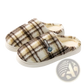 Unisex Plaid Fleece Lined Non Slip Indoor Slippers