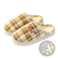 Unisex Plaid Fleece Lined Non Slip Indoor Slippers