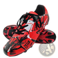 Unisex Professional Spike Cleats Red and Black Soccer Shoes