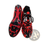 Unisex Professional Spike Cleats Red and Black Soccer Shoes