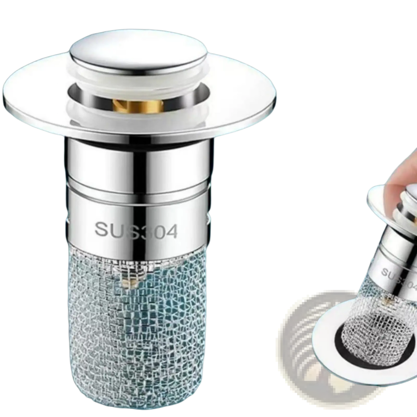 Universal Wash Basin Drain Filter Sus304 Chrome Cap
