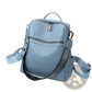 Urban Faux Leather Backpack with Herringbone Strap