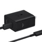 सैमसंग 50W पावर एडाप्टर डुओ, USB-C केबल के साथ (5A/1.8m) काला
