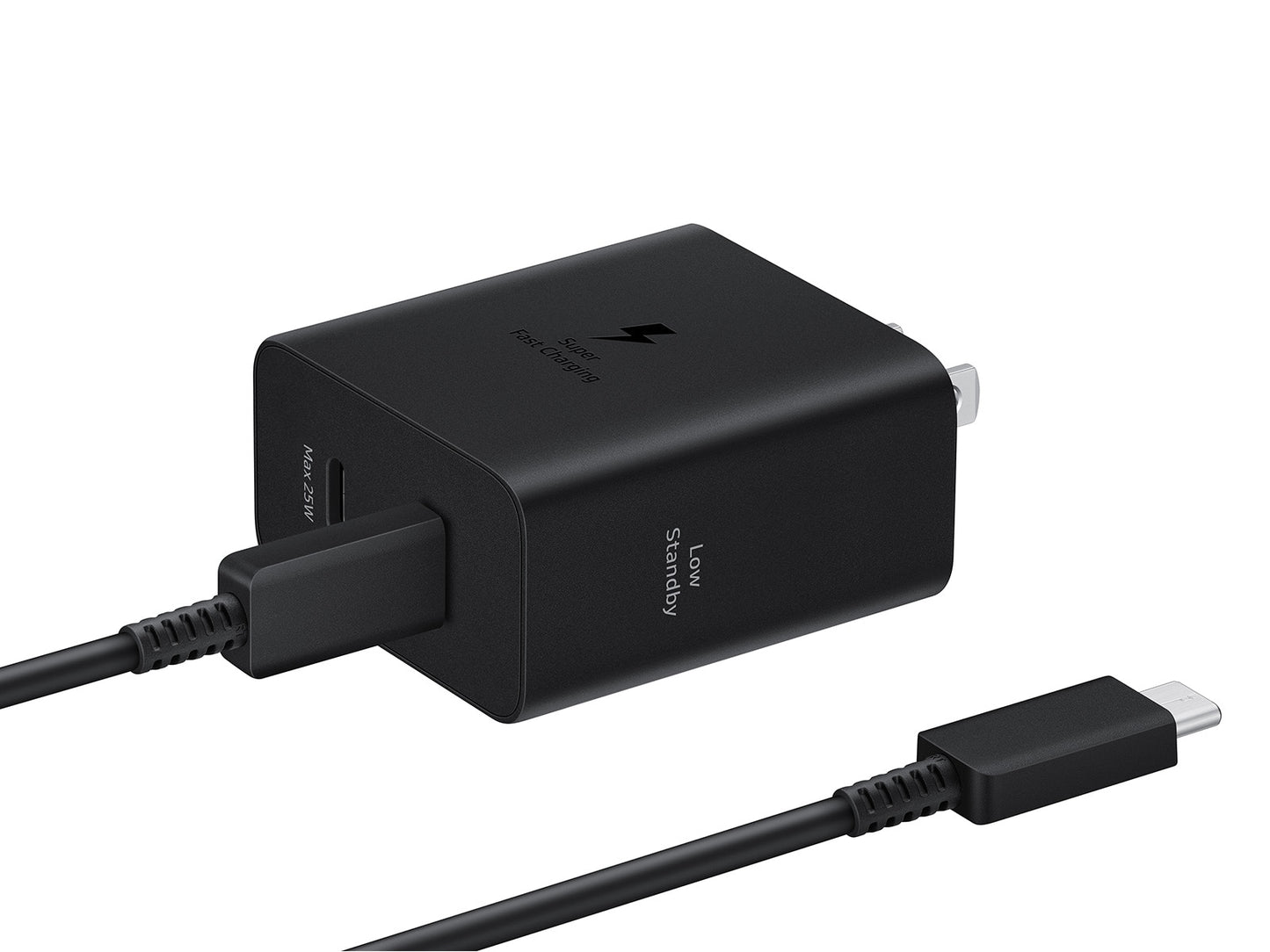 सैमसंग 50W पावर एडाप्टर डुओ, USB-C केबल के साथ (5A/1.8m) काला
