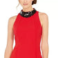 Taylor Women's Dresses Paillette Neck Sheath Dress Red Size 12Av/Md/Rg