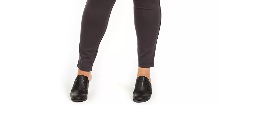 Style & Co Women's Plus Size Wide-Waistband Ponte-Knit Leggings Dark Gray Size Small Petite