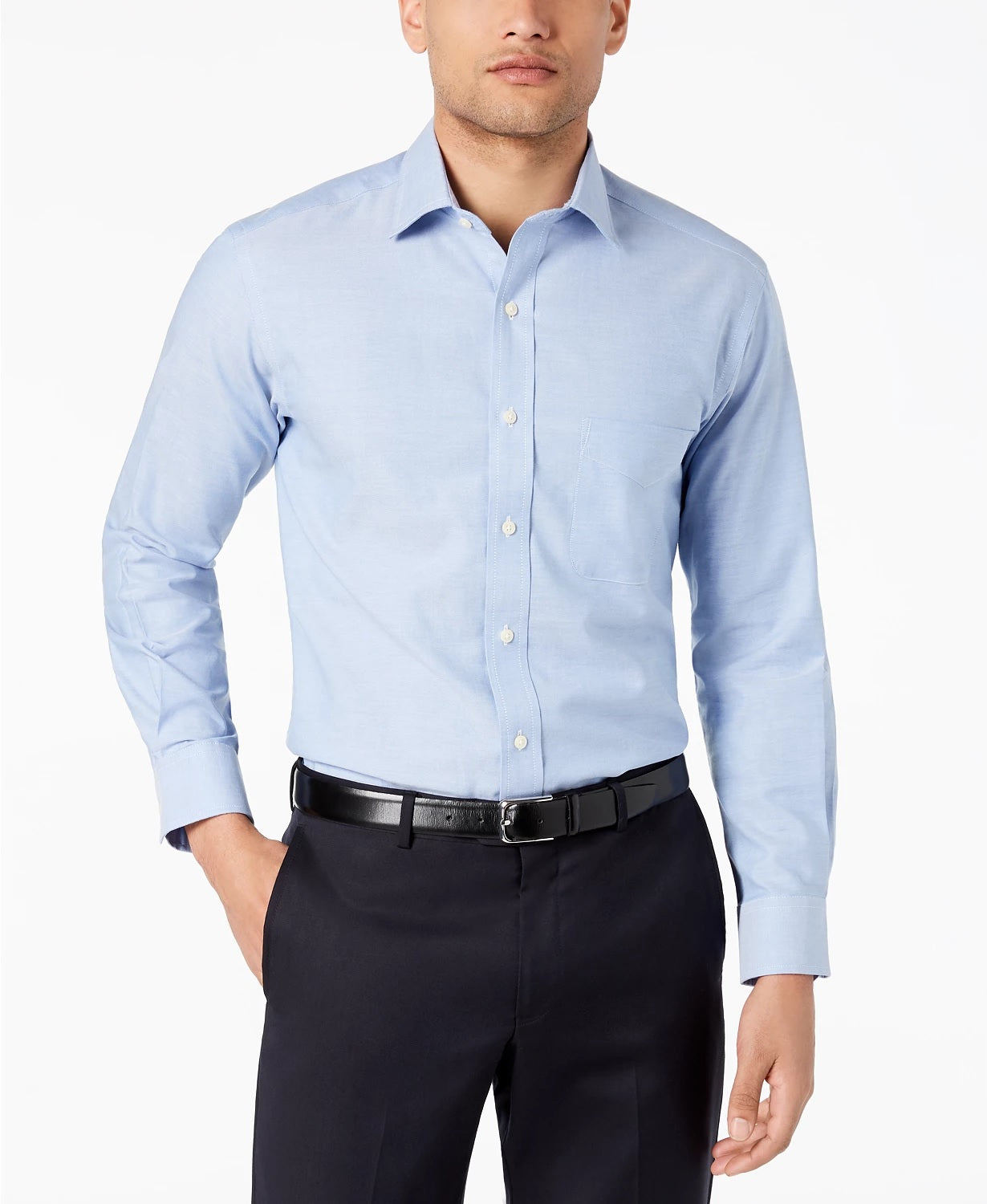 Club Room Men's Slim-Fit Pinpoint Solid Dress Shirt  Light Blue