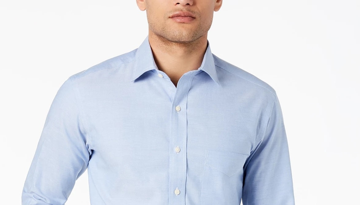 Club Room Men's Slim-Fit Pinpoint Solid Dress Shirt  Light Blue