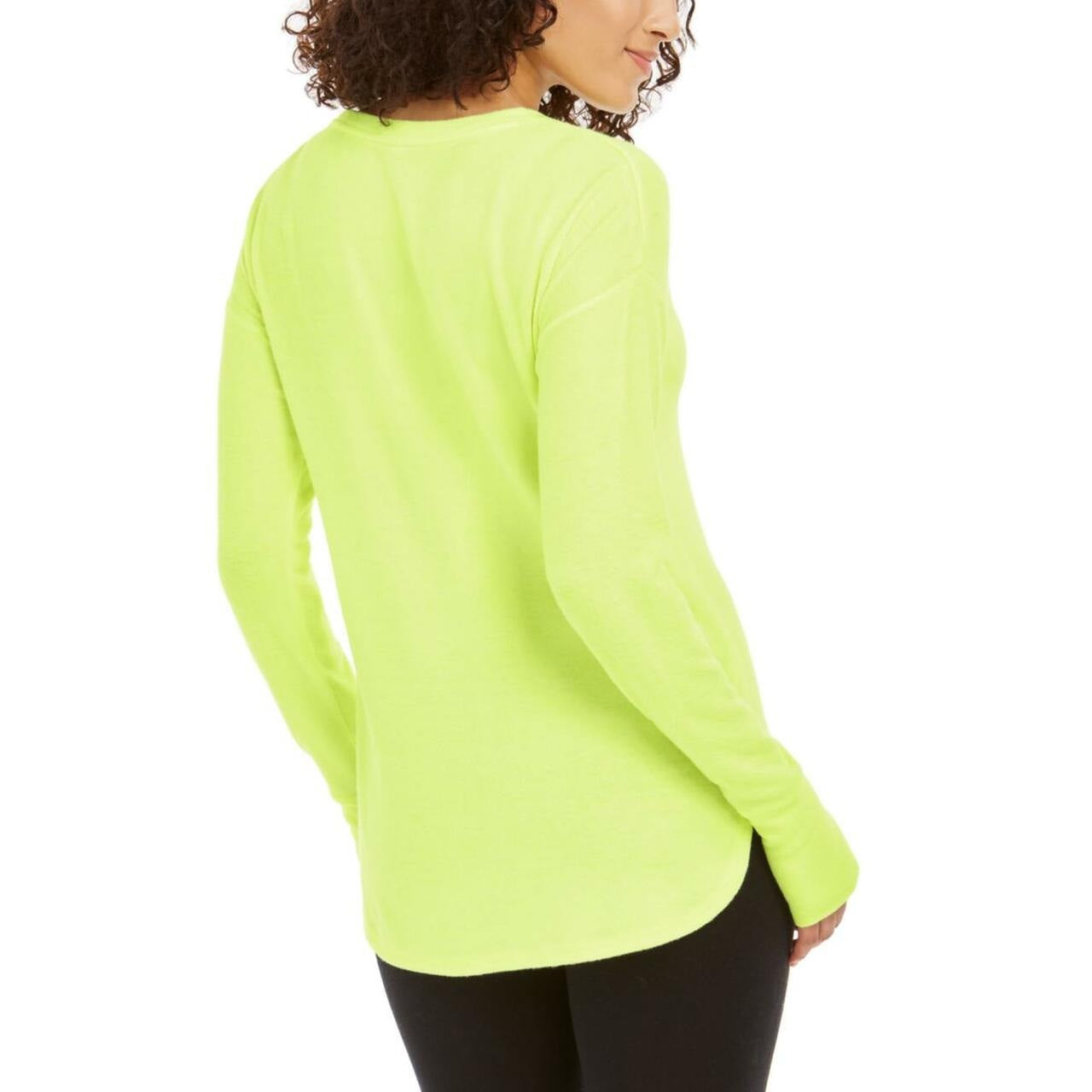 Ideology Women's Heathered Long Sleeve Top Gold Size 2 Extra Large