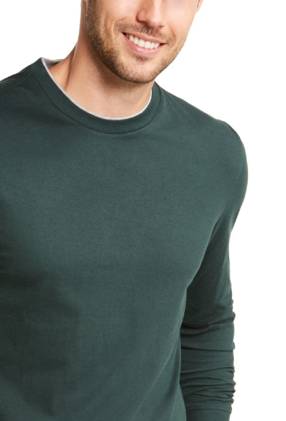 Club Room Men's Doubler Crewneck T-Shirt Green Size Medium