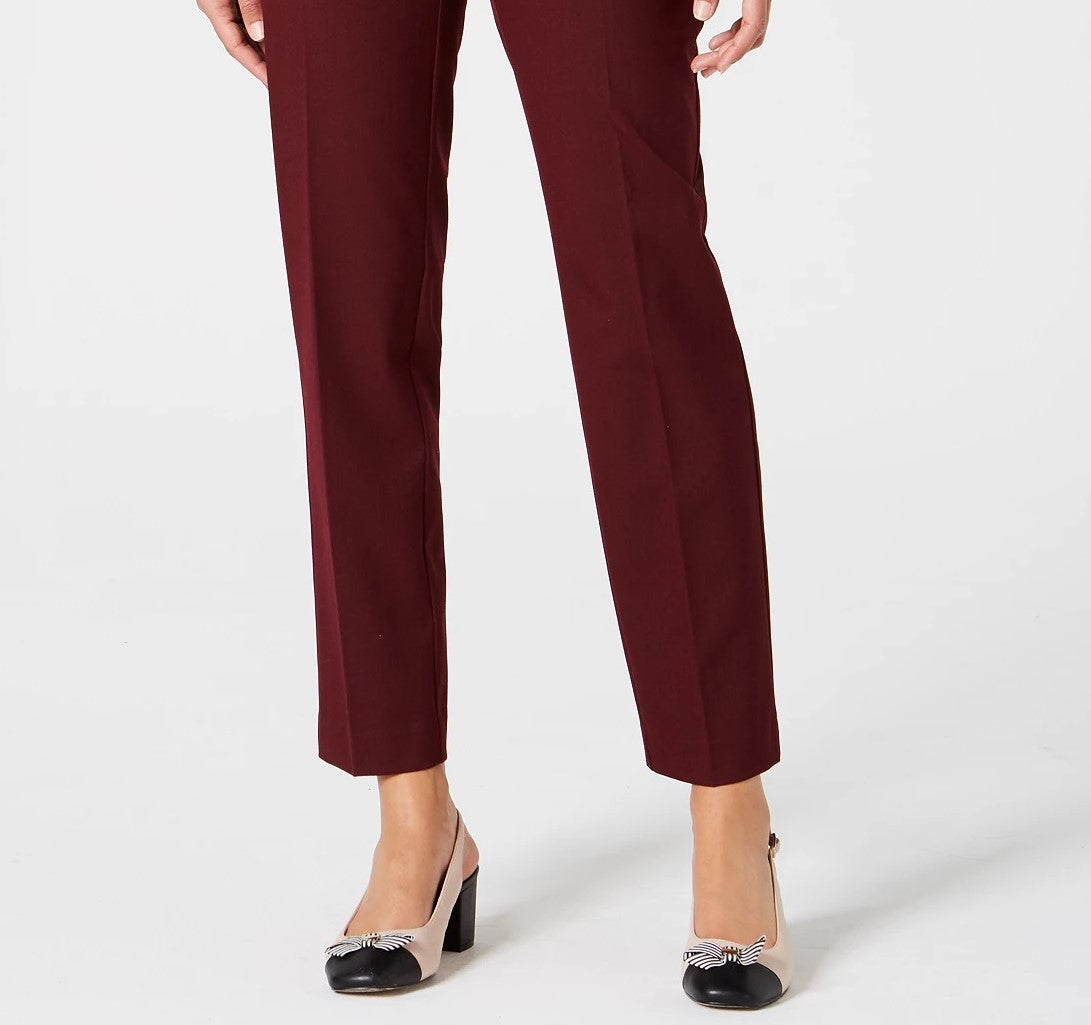Charter Club Women's Slim-Fit Ankle Pants Wine Size 6