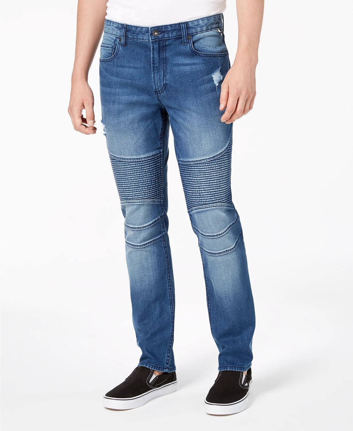 American Rag Men's Slim Fit Moto Jeans Blue Size 36X34